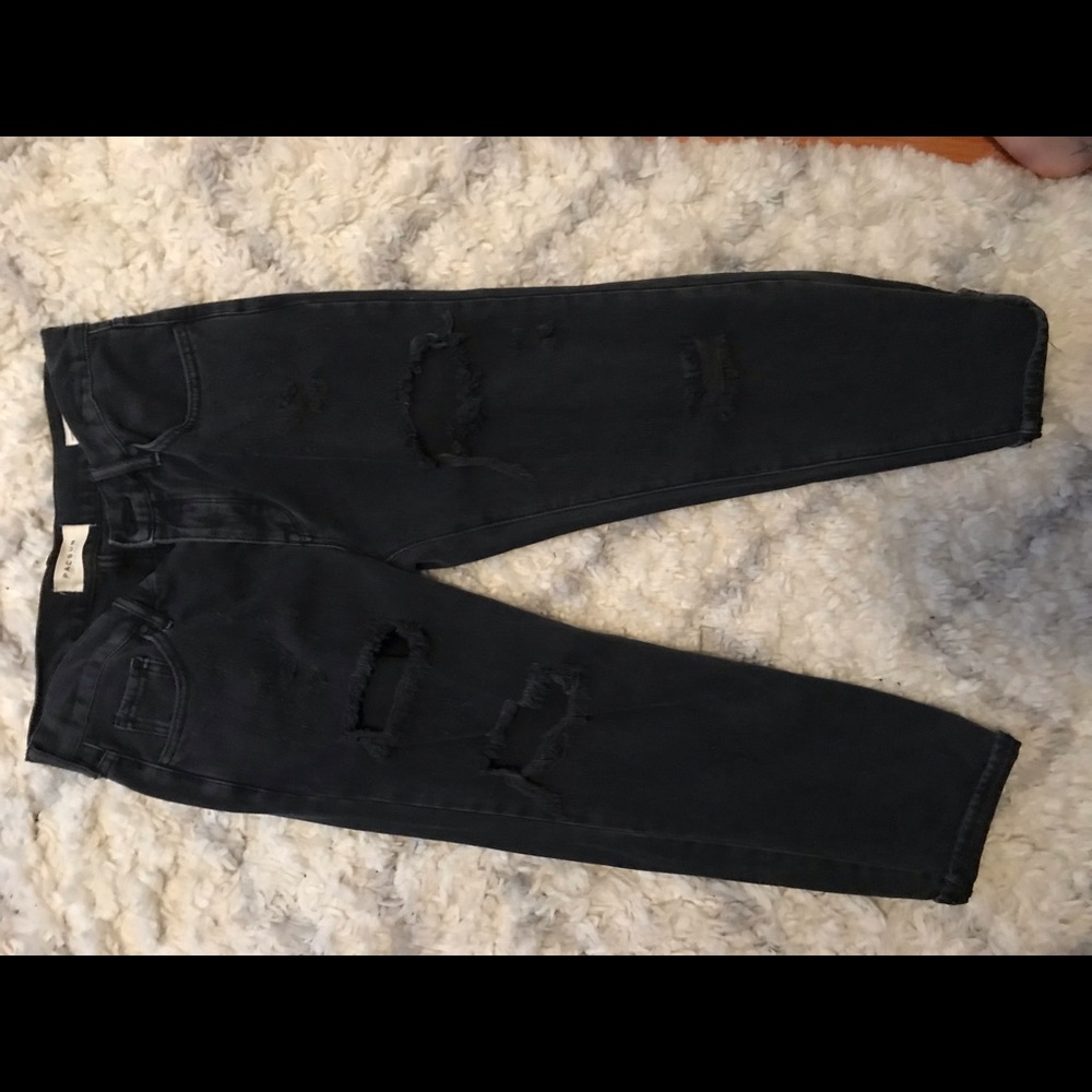 Black Distressed Boyfriend Jeans